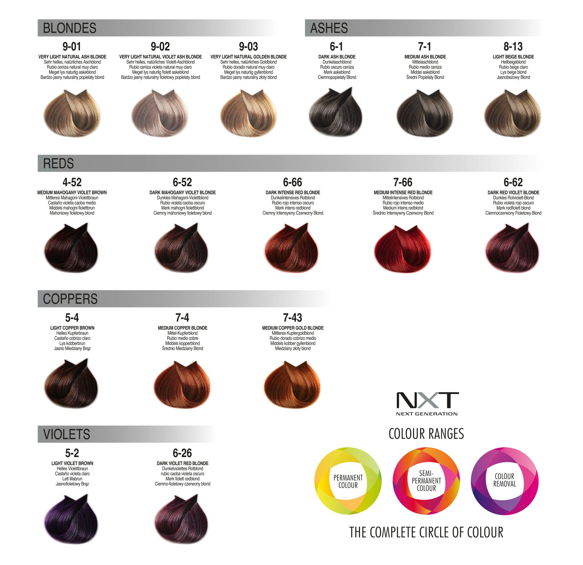 Nxt Semi Permanent Colour Chart